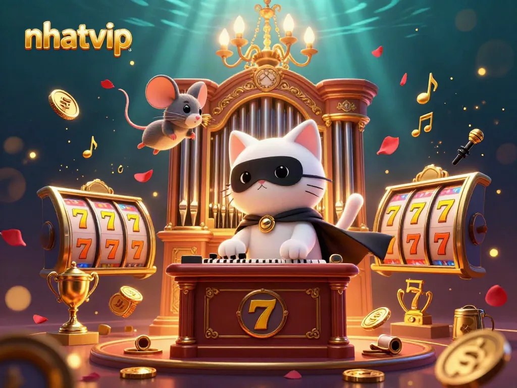 Experience the thrill of winning with Nhatvip's vibrant casino scene featuring dynamic characters, games, and action.