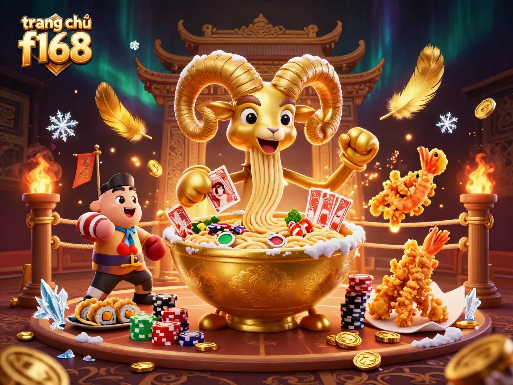 Experience thrilling action at trang chủ f168 with a dynamic illustration of fun casino characters engaging in an exciting game.