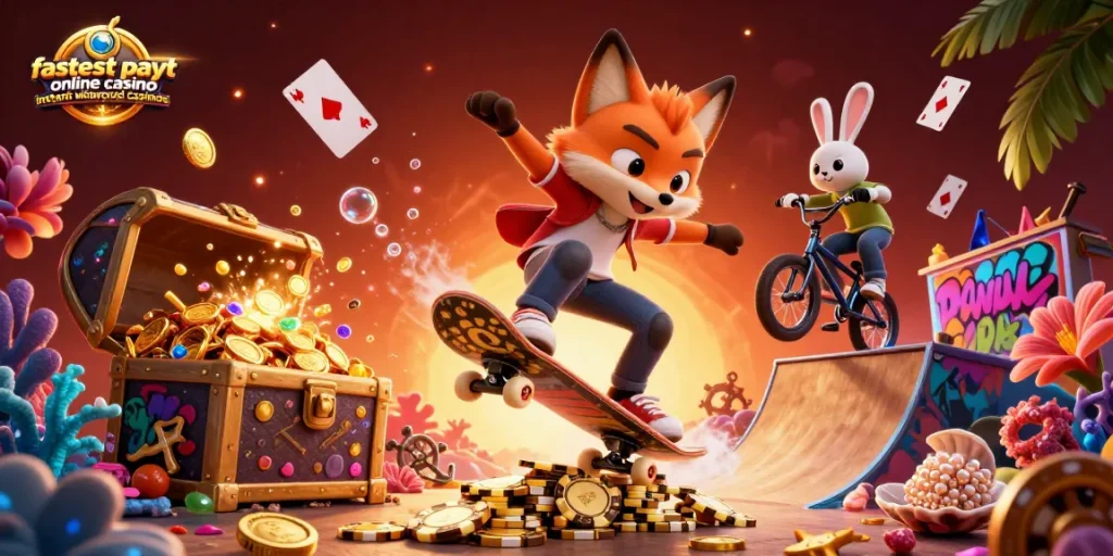 Experience the thrill at fastest payout online casino instant withdrawal casinos with a vibrant, 3D scene.